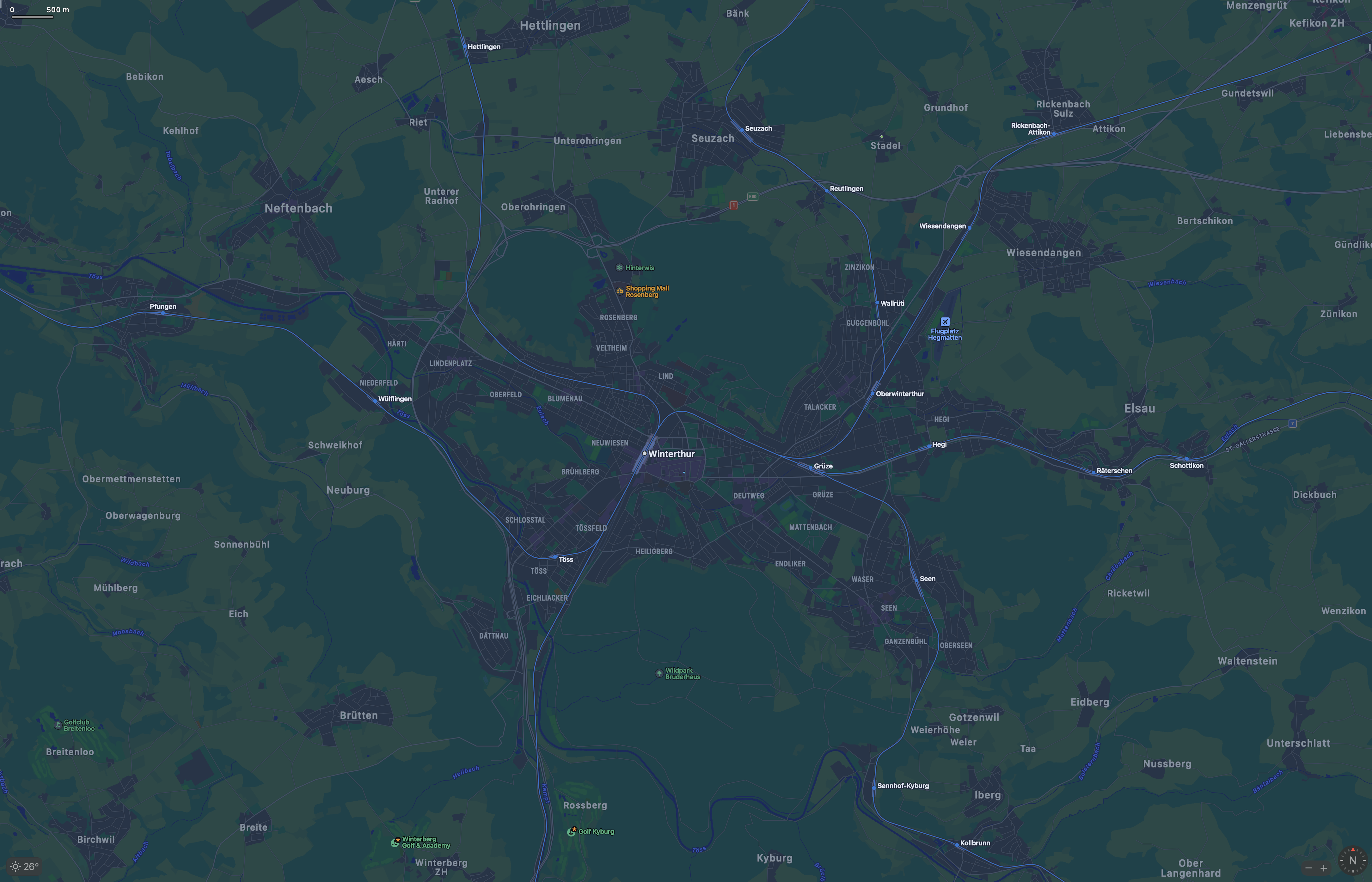 Karten Winterthur auf Apple Maps